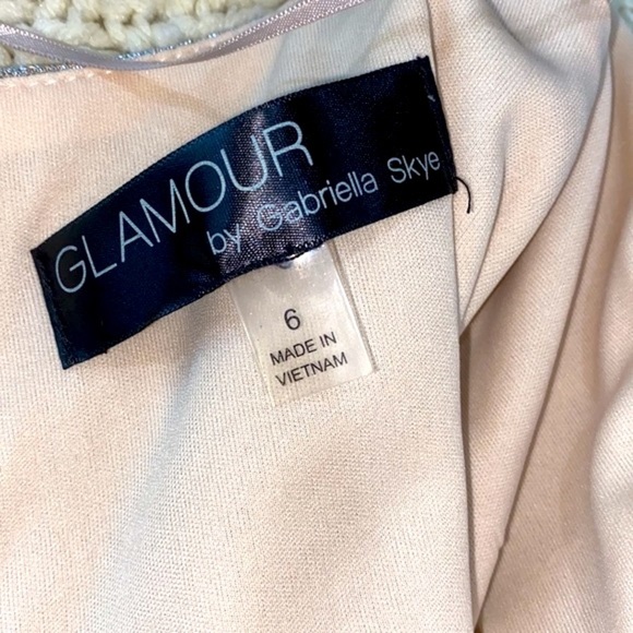 Glamour by Gabriella skye gold shimmer dress size 6 - Picture 5 of 8